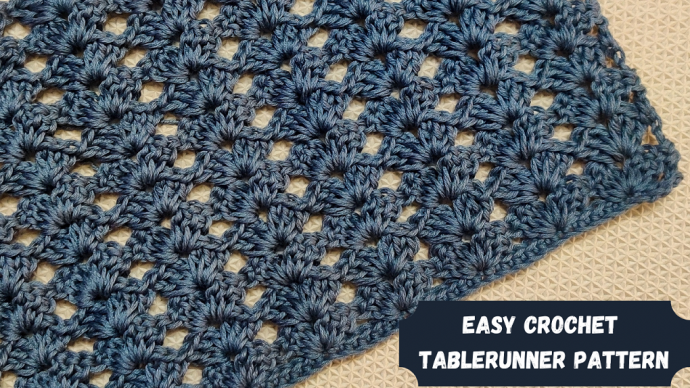 Easy Crochet Table Runner Pattern with Shell Stitch Easy Crochet Table Runner Pattern with Shell Stitch